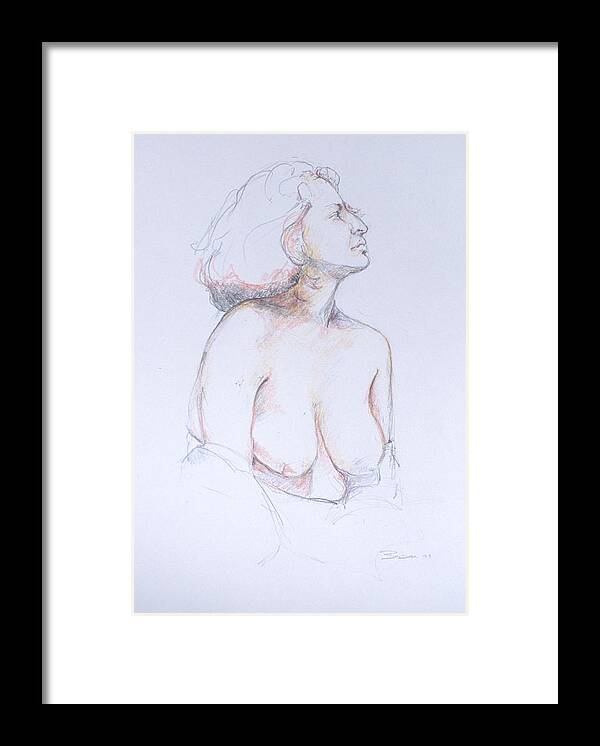  Framed Print featuring the painting Figure Study Profile 1 by Barbara Pease