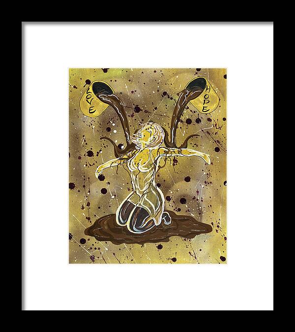 Paint Framed Print featuring the mixed media Fill Me Up Hope and Love by Demitrius Motion Bullock