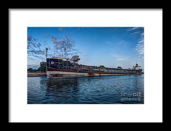 Abandoned Framed Print featuring the photograph Final Mooring for the Algoma Transfer by Roger Monahan