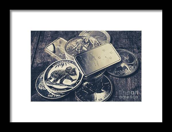 Silver Framed Print featuring the photograph Finance and commodities by Jorgo Photography