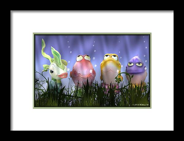 2d Framed Print featuring the mixed media Finding Nemo Figurine Characters by Brian Wallace