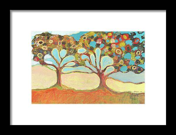 Tree Framed Print featuring the painting Finding Strength Together by Jennifer Lommers