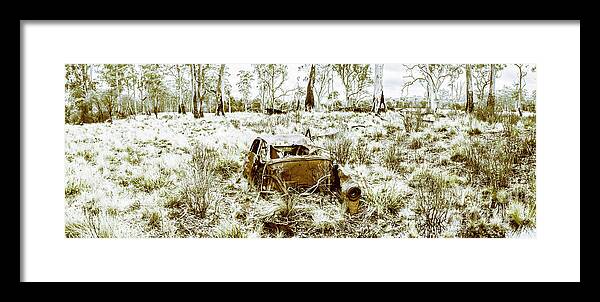 Panorama Framed Print featuring the photograph Fine art Tasmania bushland by Jorgo Photography
