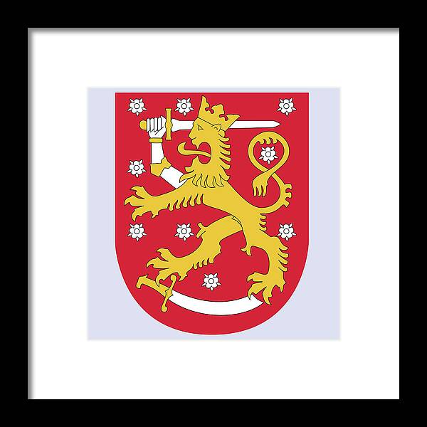 Finland Framed Print featuring the drawing Finland Coat of Arms by Movie Poster Prints