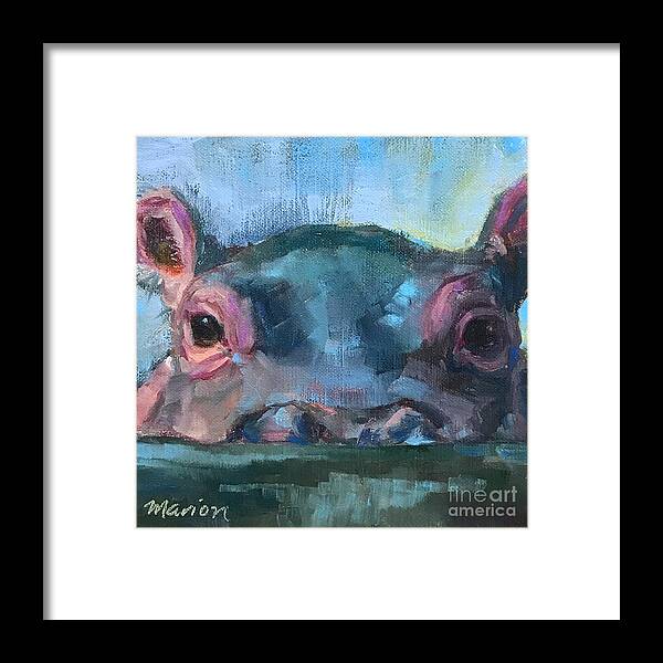 Hippo Framed Print featuring the painting Fionahippo by Marion Corbin Mayer