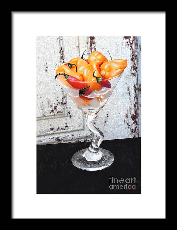 Chili Peppers Framed Print featuring the digital art Fire and Ice by Lisa Redfern
