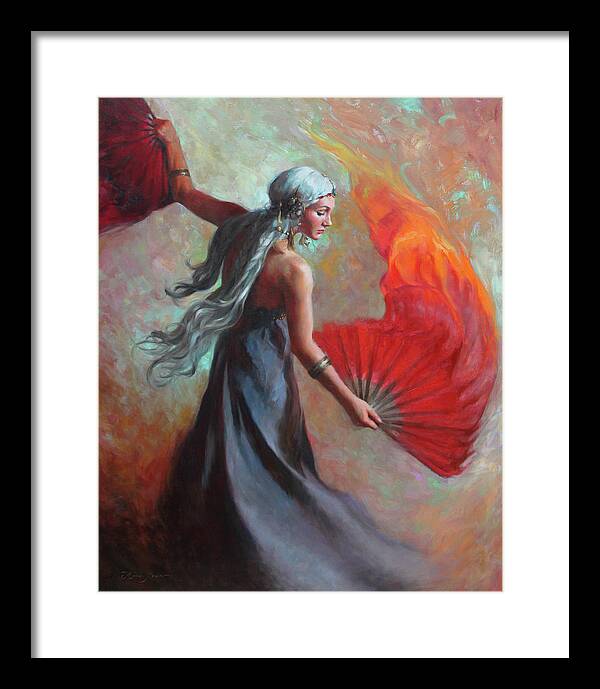 Dancer Framed Print featuring the painting Fire Dance by Anna Rose Bain