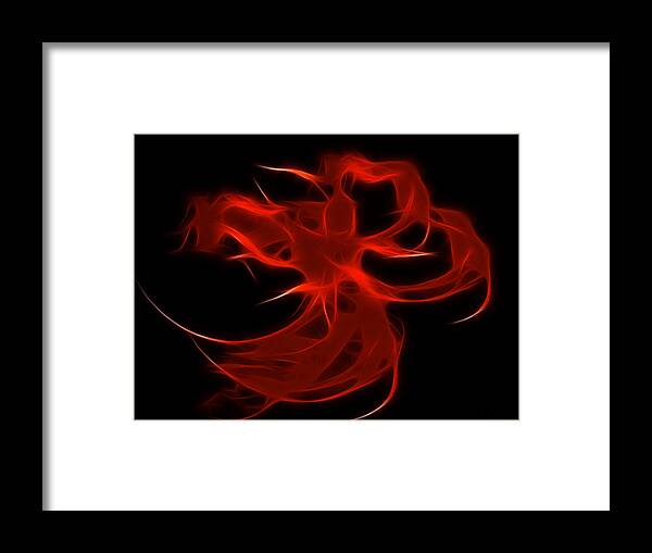 Fractal Framed Print featuring the digital art Fire Dancer by Holly Ethan