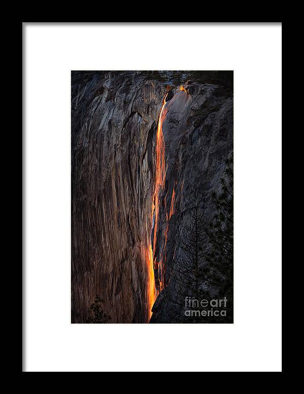 Yosemite Framed Print featuring the photograph Fire Fall by Anthony Michael Bonafede
