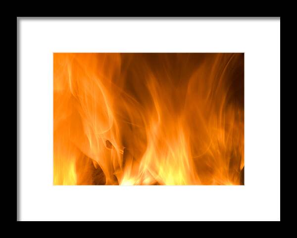 Fire Background Framed Print featuring the photograph Fire flames background by Michalakis Ppalis