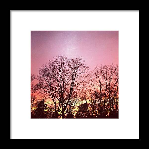 Winter Sunset Framed Print featuring the photograph Fire In The Sky by Christina Schott