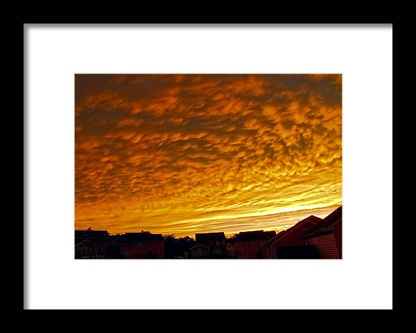 Sky Framed Print featuring the photograph Fire In The Sky by Jennifer Wheatley Wolf