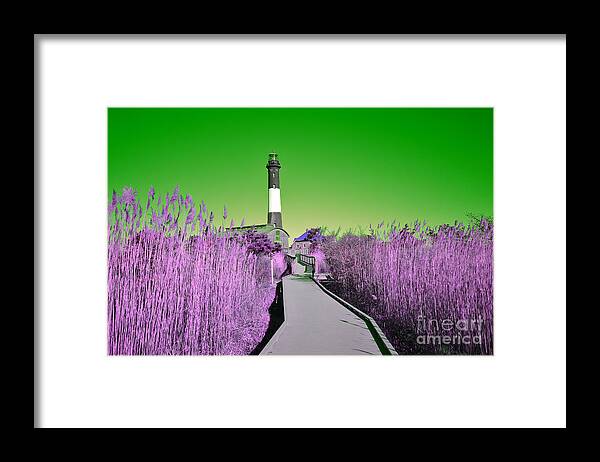 Abstract Framed Print featuring the photograph Fire Island Lighthouse version 6 by Stacie Siemsen