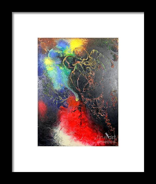 Valentine Framed Print featuring the painting Fire of Passion by Farzali Babekhan