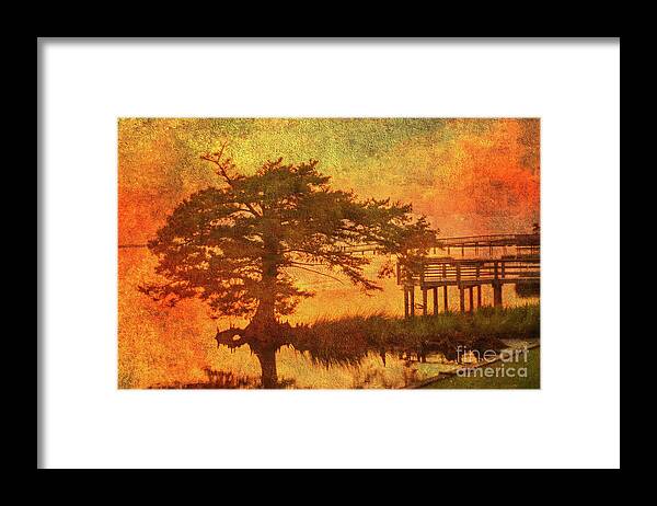 Fire On The Water Framed Print featuring the digital art Fire on the Water by Randy Steele