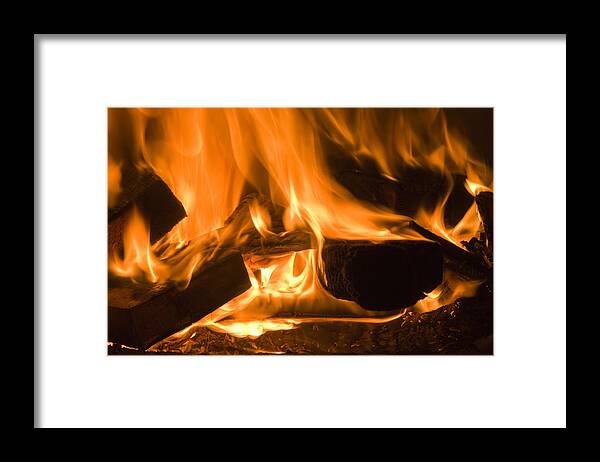 Inferno Framed Print featuring the photograph Fire Place background by Michalakis Ppalis
