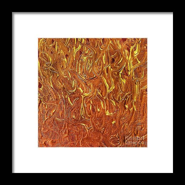 Fire Framed Print featuring the painting Fire by Rachel Hannah