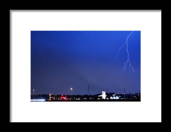 Boulder Framed Print featuring the photograph Fire Rescue Station 67 Lightning Thunderstorm 2 by James BO Insogna