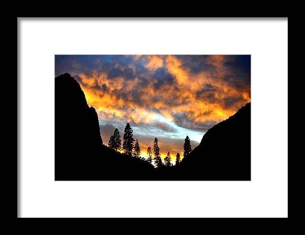Yosemite Framed Print featuring the photograph Fire Sky by Vijay Sharon Govender