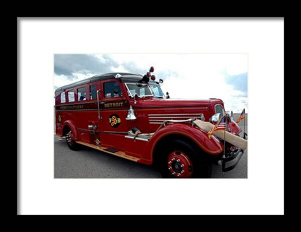 Usa Framed Print featuring the photograph Fire Truck Selfridge Michigan by LeeAnn McLaneGoetz McLaneGoetzStudioLLCcom