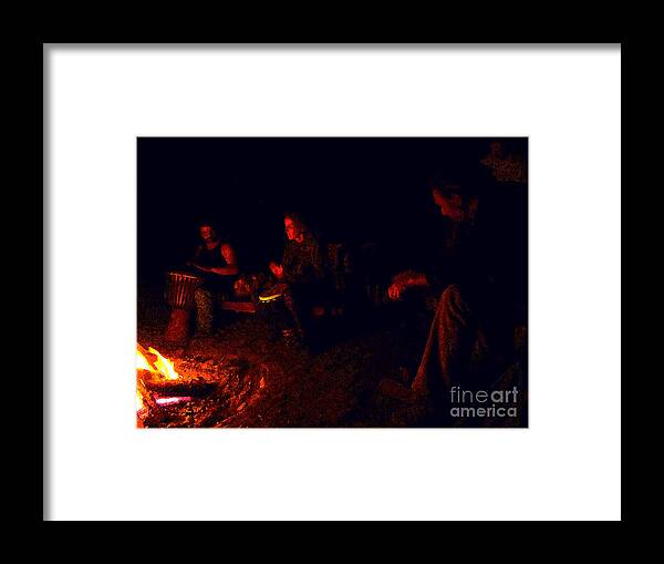  Night Framed Print featuring the photograph Firelight Drumming by JoAnn SkyWatcher