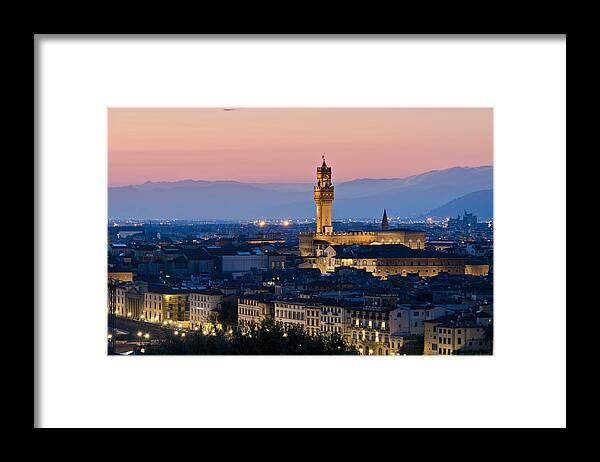 Tourist Framed Print featuring the photograph Firenze at Sunset by Pablo Lopez