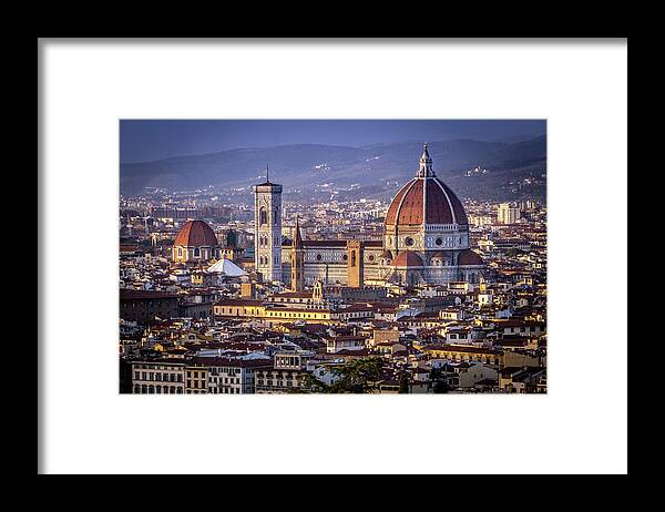 Il Duomo Framed Print featuring the photograph Firenze e Il Duomo by Sonny Marcyan