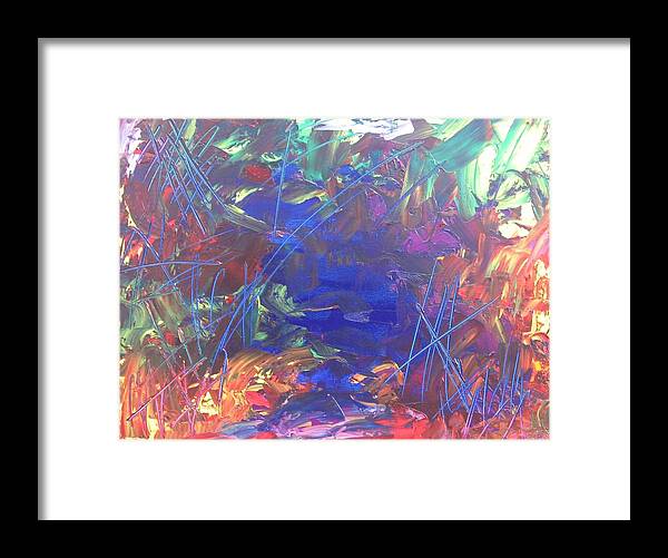 Firescape Framed Print featuring the painting Firescape II by Emily Page