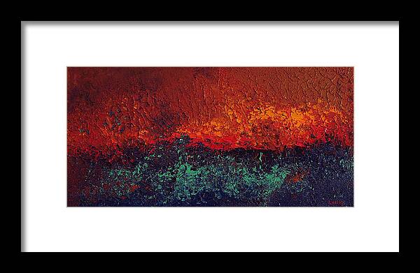 Abstract Framed Print featuring the painting Firestorm by Michael Lewis
