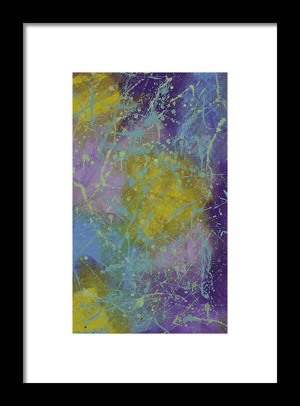 Abstract Framed Print featuring the painting Firework Lightning by Julius Hannah
