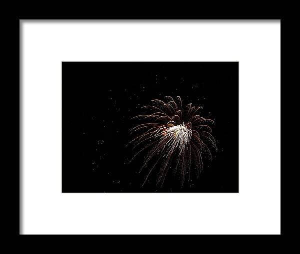 Fireworks Framed Print featuring the photograph Fireworks from a Boat - 3 by Jeffrey Peterson