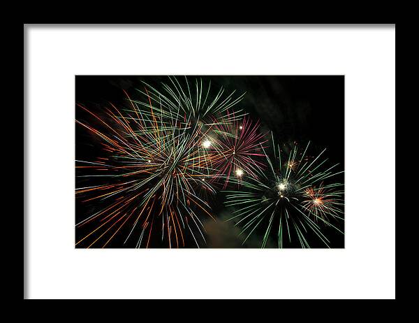Fireworks Framed Print featuring the photograph Fireworks by Glenn Gordon