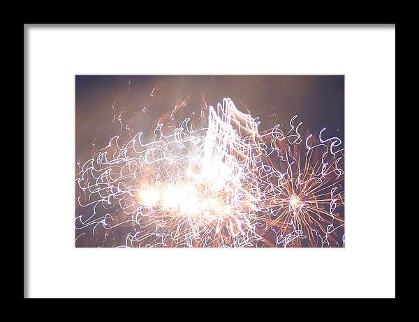 Fire Framed Print featuring the digital art Fireworks in the Park 6 by Gary Baird