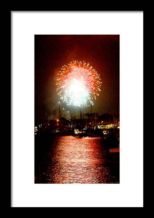 Fireworks Framed Print featuring the photograph Fireworks Over Dana Point Harbor by Glenn McCarthy Art and Photography
