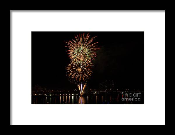 Fireworks Framed Print featuring the photograph Fireworks Over Ft. Myers by Quinn Sedam