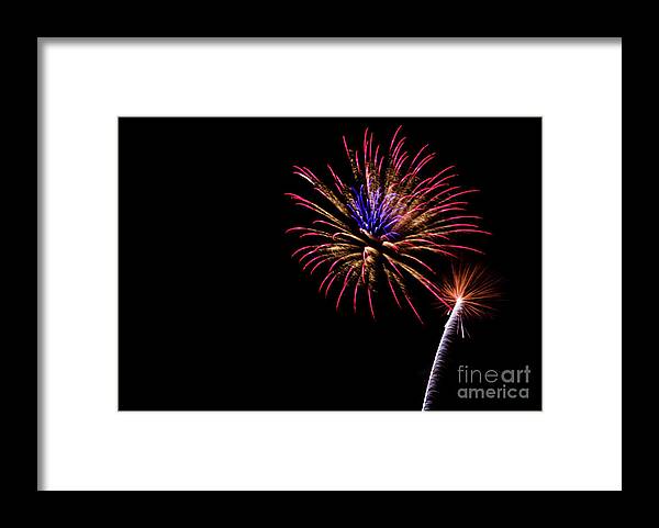Fireworks Framed Print featuring the photograph Fireworks by Suzanne Luft