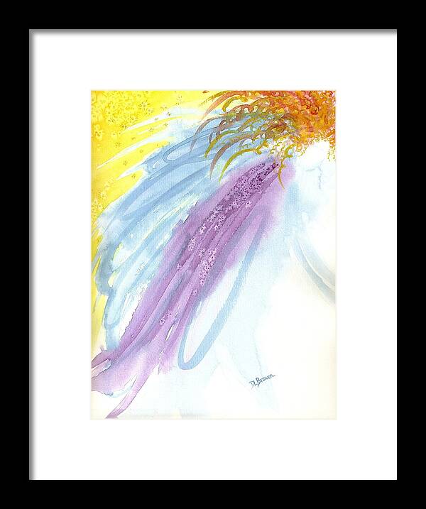 Fire Framed Print featuring the painting Firey Hair Angel by Deb Brown Maher