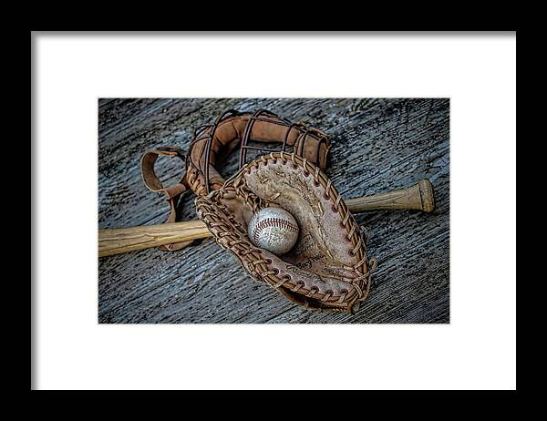 Mitt Framed Print featuring the photograph First Base by Pat Cook