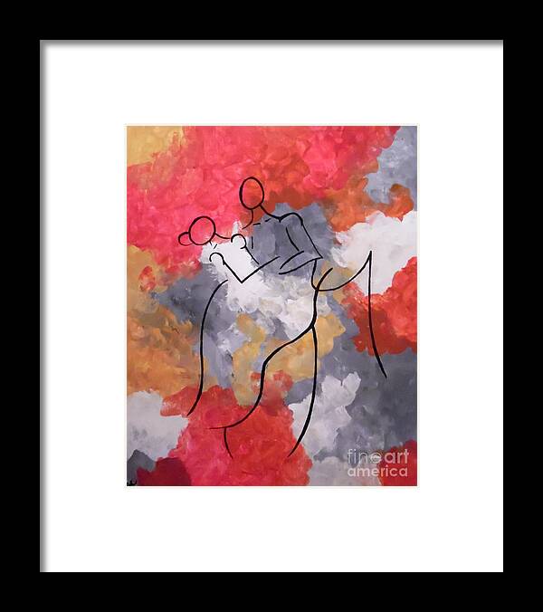First Dance Framed Print featuring the painting First Dance by Jilian Cramb - AMothersFineArt