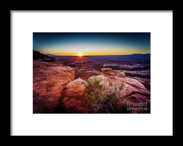 Nature Framed Print featuring the photograph First light at the Canyonlands by Steven Reed