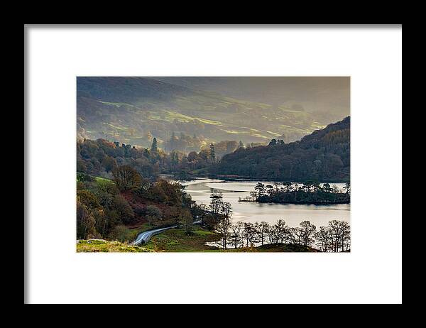 Autumn Framed Print featuring the photograph First light over Rydal Water in the Lake District by Neil Alexander Photography