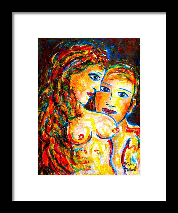 Expressionism Framed Print featuring the painting First Love by Natalie Holland