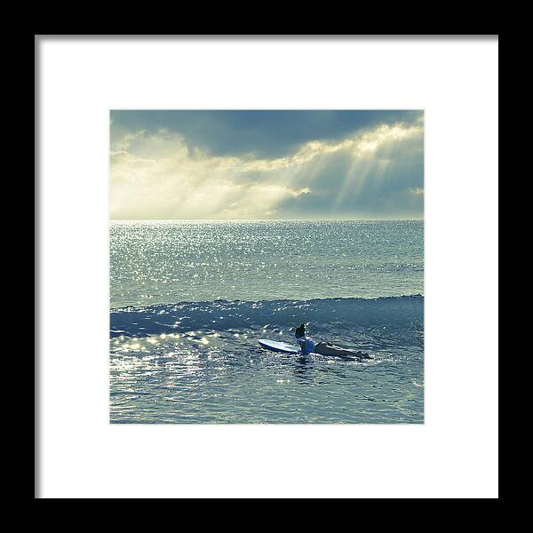 Surfer Framed Print featuring the photograph First Of The Day by Laura Fasulo