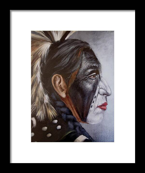 Warrior Framed Print featuring the painting First People I by Geraldine Arata
