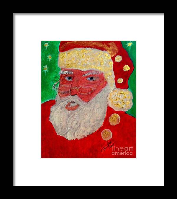 Santa Framed Print featuring the painting First Santa Claus 1773 by Richard W Linford
