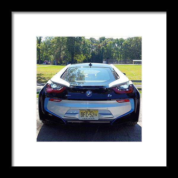 Ulumix Framed Print featuring the photograph First Sighting In The Wild. #bmw #i8 by Matt Sweetwood
