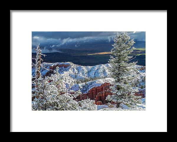 Bryce Canyon Framed Print featuring the photograph First Snow by John Roach