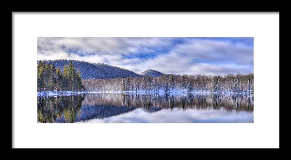 Landscape Framed Print featuring the photograph First Snow on West Lake by David Patterson