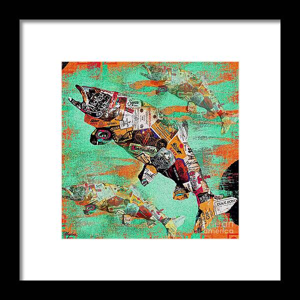 Fish Framed Print featuring the painting Fish And Bourbon by Saundra Myles