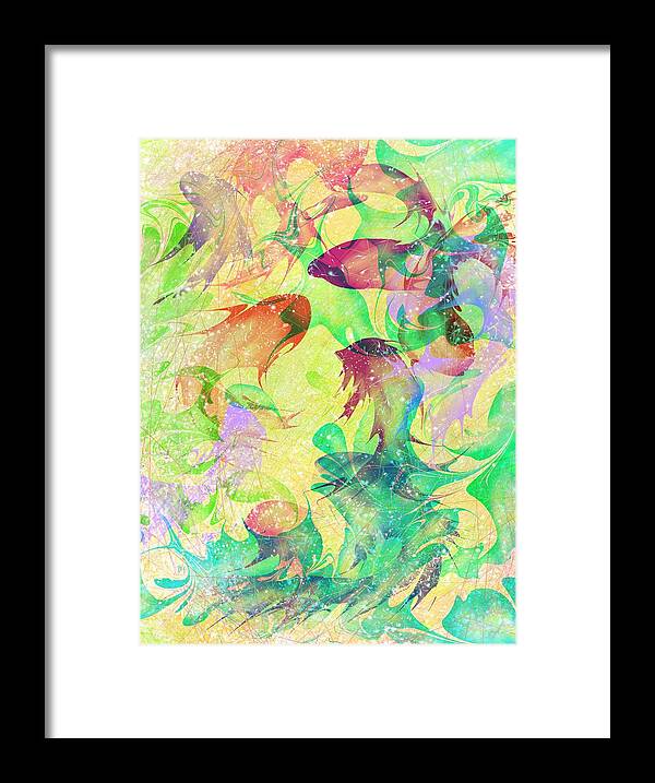 Abstract Framed Print featuring the digital art Fish Dreams by William Russell Nowicki